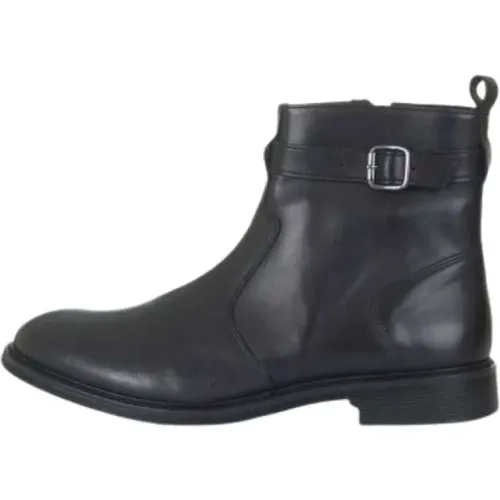 Classic Leather Boots with Side Strap , male, Sizes: 10 UK, 7 UK - Emporio Armani - Modalova