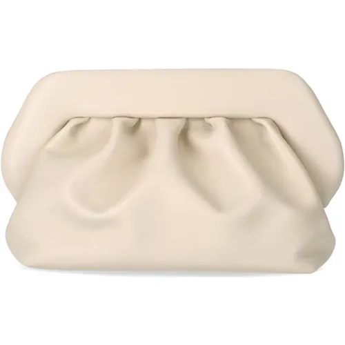 Vegan Ivory Clutch Bag with Golden Hardware , female, Sizes: ONE SIZE - THEMOIRè - Modalova