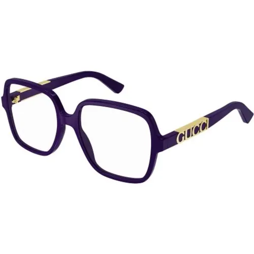 Violette Transparente Gg1193O Brille , unisex, Größe: 56 MM - Gucci - Modalova