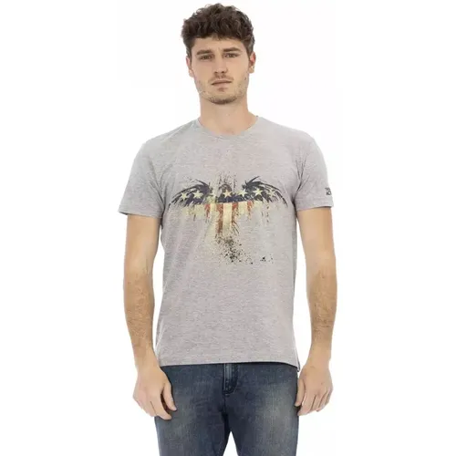 Erhöhtes Casual Graues Tee mit Einzigartigem Frontprint - Trussardi - Modalova