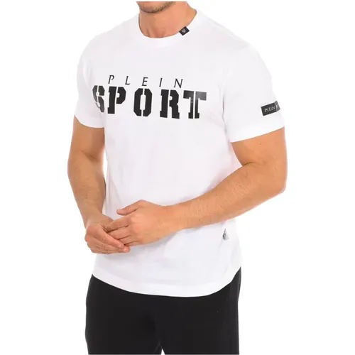 Kurzarm T-Shirt mit Markendruck , Herren, Größe: L - Plein Sport - Modalova