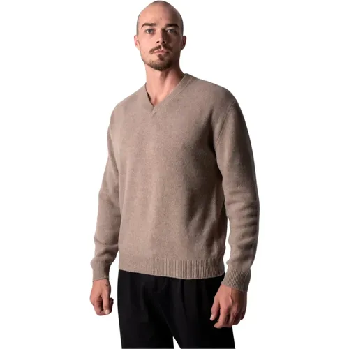 Melange Cashmere V Neck Pullover , male, Sizes: M, L, 2XL - Daniele Fiesoli - Modalova