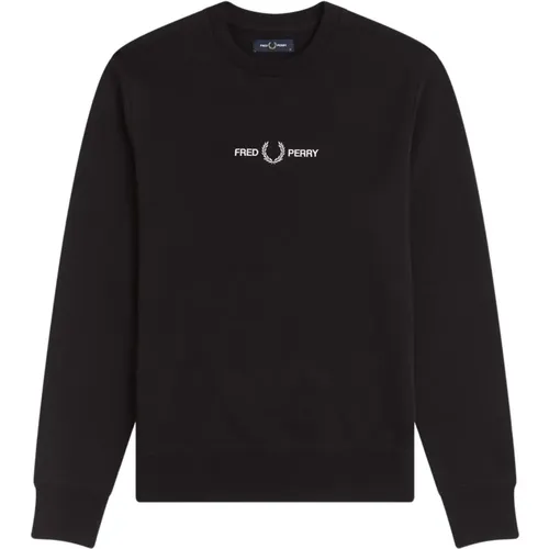 Bestickter Grafik-Sweatshirt , Herren, Größe: 2XL - Fred Perry - Modalova