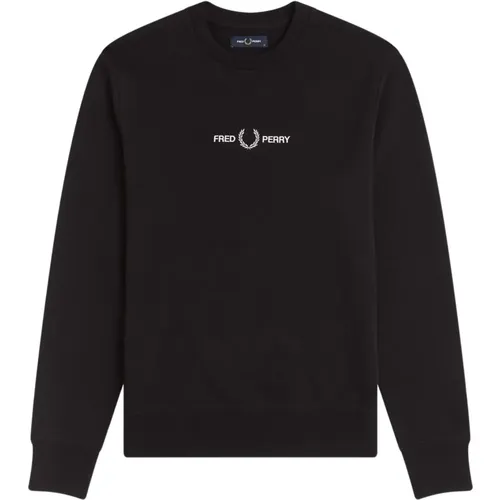 Embroidered Graphic Sweatshirt , male, Sizes: L, XL, 2XL - Fred Perry - Modalova