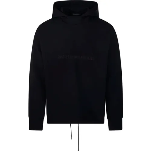 Schwarzer Hoodie-Sweatshirt - Emporio Armani - Modalova