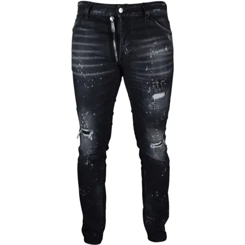 Cool Guy Slim-Fit Schwarze Jeans , Herren, Größe: 3XL - Dsquared2 - Modalova
