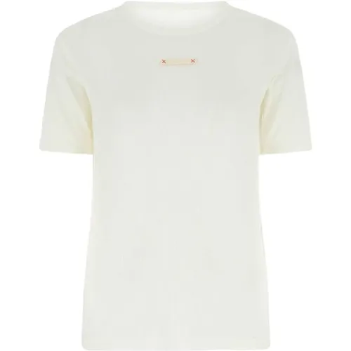 Elegantes Weißes Baumwollmisch T-Shirt , Damen, Größe: S - Maison Margiela - Modalova