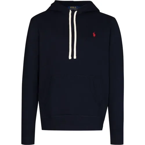 Navyblaue Hoodie mit gesticktem Logo , Herren, Größe: L - Polo Ralph Lauren - Modalova