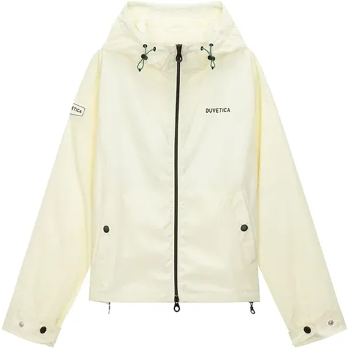 Short Hooded Ivory Jacket UV Protection , female, Sizes: S, M, XS - duvetica - Modalova