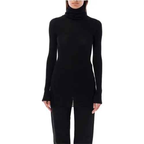 Ribbed Knit Turtleneck Sweater , female, Sizes: M - Rick Owens - Modalova