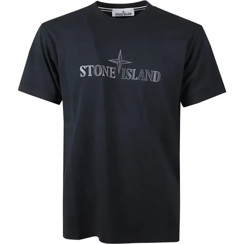 Lässiges Baumwoll-T-Shirt , Herren, Größe: M - Stone Island - Modalova