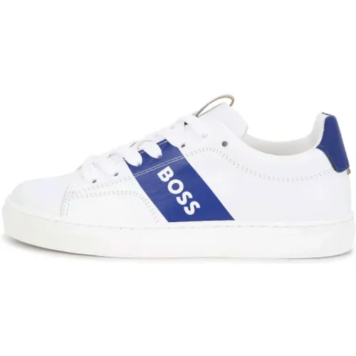 White Leather Sneakers , male, Sizes: 5 UK, 7 UK, 6 UK - Boss - Modalova