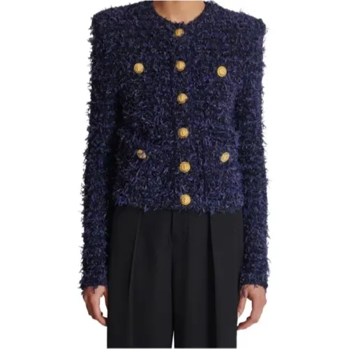 Tweed + Lurex Night Jacket , female, Sizes: S, M - Balmain - Modalova