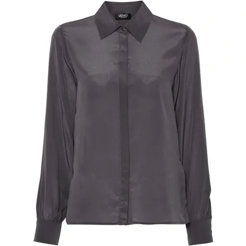 Silk Crepe Grey Shirt , female, Sizes: S, 2XS, M, L, XS - Liu Jo - Modalova