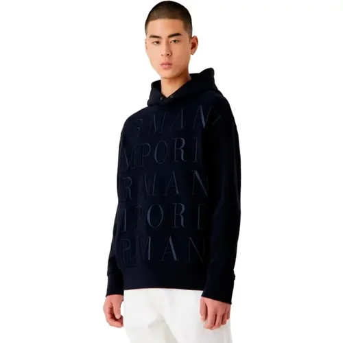 Hoodie mit Einzigartigem Druck , Herren, Größe: L - Armani - Modalova