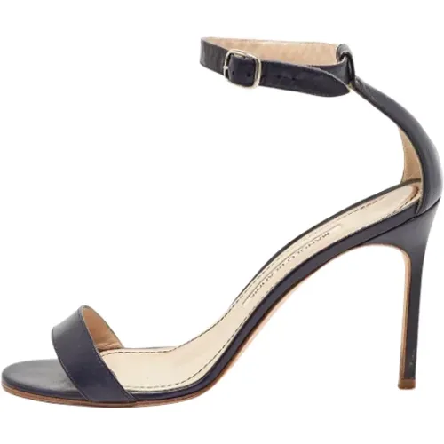 Pre-owned Leather sandals , female, Sizes: 4 1/2 UK - Manolo Blahnik Pre-owned - Modalova