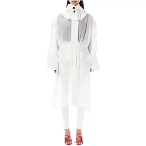 Luxury Unlined Organza Trench Ss23 , female, Sizes: XS, 3XS, 2XS - Salvatore Ferragamo - Modalova