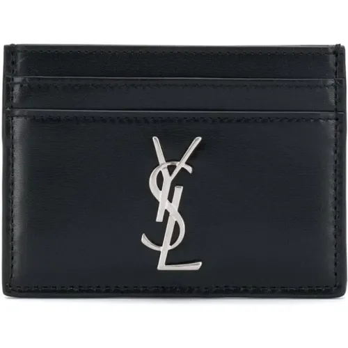 Monogram Card Case In Smooth Leather , male, Sizes: ONE SIZE - Saint Laurent - Modalova