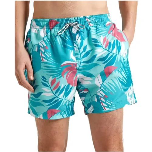 Leaf Print Swim Shorts , male, Sizes: S, L, M - Pepe Jeans - Modalova