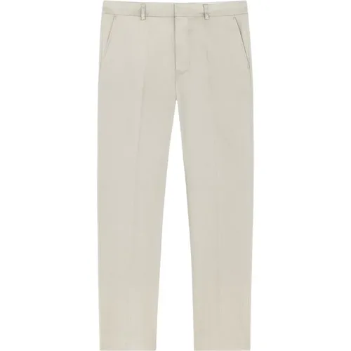 Cotton Cigarette Fit Pants with Buttoned Slit , male, Sizes: W44 - Ami Paris - Modalova