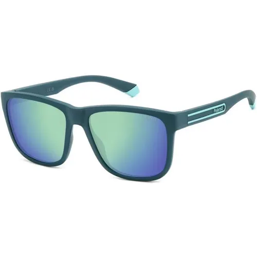 Trendige Sonnenbrille mit hoher UV-Schutz,Sunglasses PLD 2155/S,Matte Teal/ Mirror Sunglasses - Polaroid - Modalova