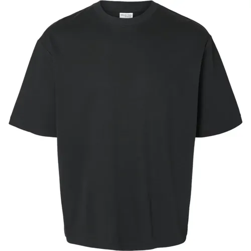 Lässiges Rundhals Oversized T-Shirt , Herren, Größe: S - Selected Homme - Modalova