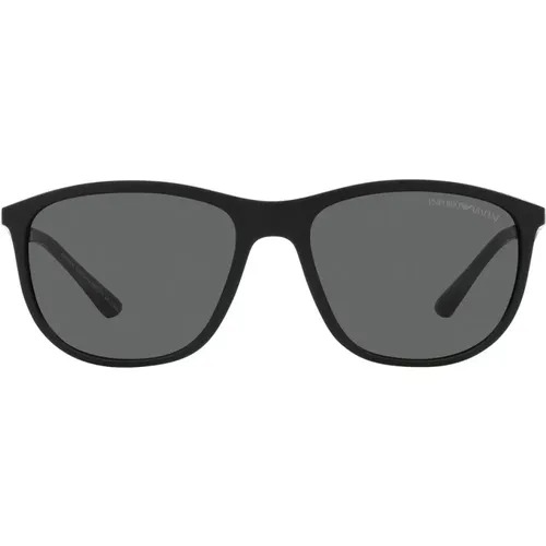 Sportliche Rechteckige Sonnenbrille mit Modernen Details , unisex, Größe: 58 MM - Emporio Armani - Modalova