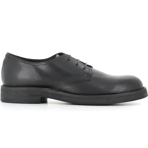 Schwarze Leder Derby Schuhe - Pantanetti - Modalova