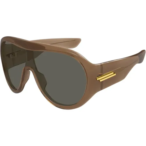 Braun/Graue Sonnenbrille Bv1345S , unisex, Größe: ONE Size - Bottega Veneta - Modalova