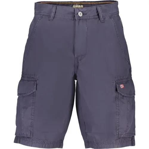 Blaue Bermuda Shorts mit Logo , Herren, Größe: W36 - Napapijri - Modalova