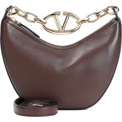 Braune Schultertasche V-Logo Kette - Valentino Garavani - Modalova