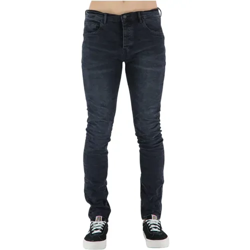 Schwarze Slim-Fit-Jeans , Herren, Größe: W30 - Purple Brand - Modalova