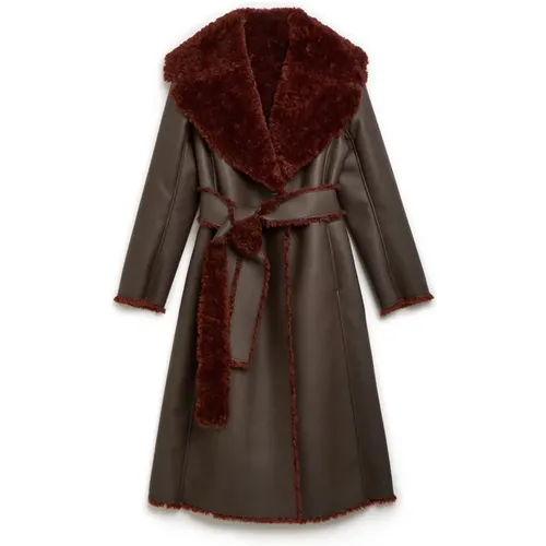 Reversible Eco Sheepskin Dressing Gown Coat , female, Sizes: M, S - Maliparmi - Modalova