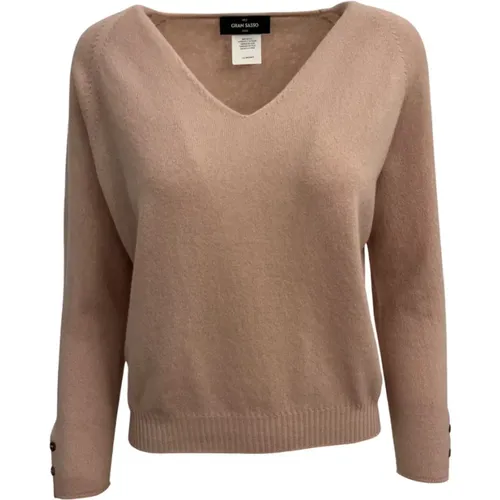 Kaschmir V-Ausschnitt Pullover in Rose - Gran Sasso - Modalova