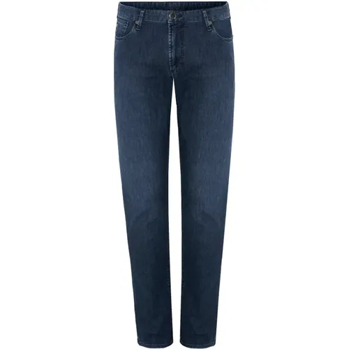 Blaue Gewaschene Denim Jeans , Herren, Größe: W38 - Emporio Armani - Modalova