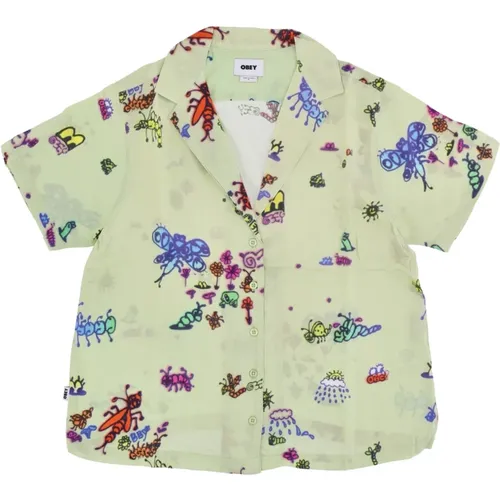 Doodle Print Short Sleeve Shirt , female, Sizes: S - Obey - Modalova