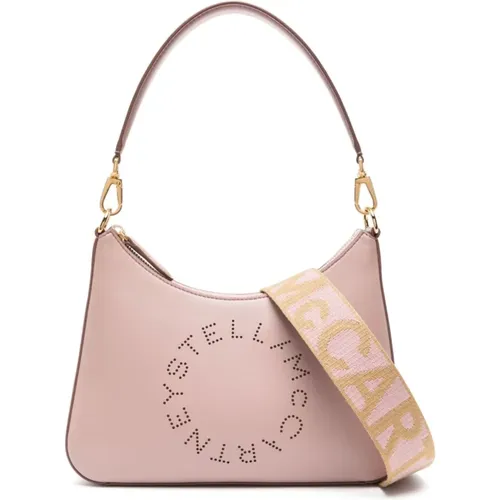 Mauve Kunstleder-Schultertasche mit Perforiertem Logo , Damen, Größe: ONE Size - Stella Mccartney - Modalova