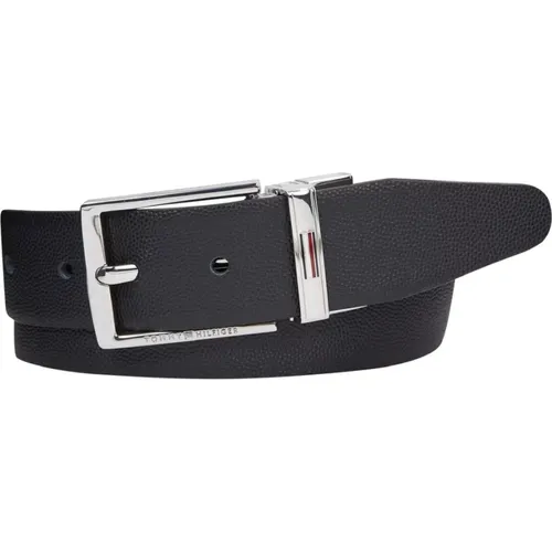 Schwarzer Business Gürtel für Herren , Herren, Größe: 95 CM - Tommy Hilfiger - Modalova