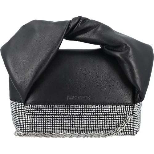 Leather Twister Bag with Crystals , female, Sizes: ONE SIZE - JW Anderson - Modalova
