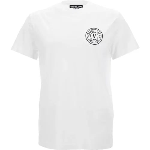 Slim Fit Baumwoll Jersey T-Shirt , Herren, Größe: M - Versace Jeans Couture - Modalova