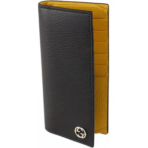 And Yellow Men`s Leather Wallet Dollar Calf Mod. 610467 Cao2N 1041 , unisex, Sizes: ONE SIZE - Gucci - Modalova