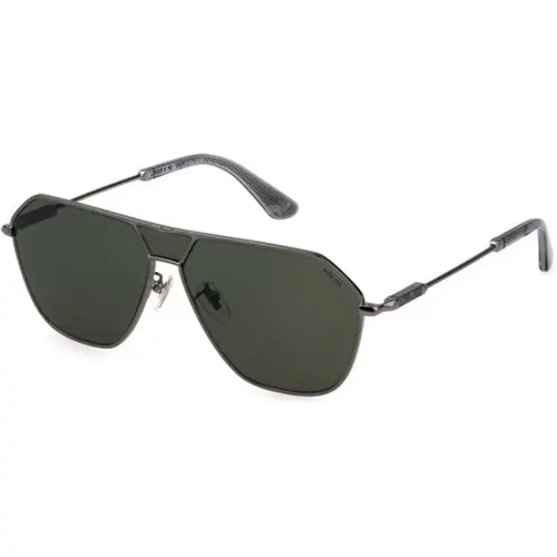 Shiny Ruthenium Smoke Lens Sunglasses , unisex, Sizes: 62 MM - Police - Modalova