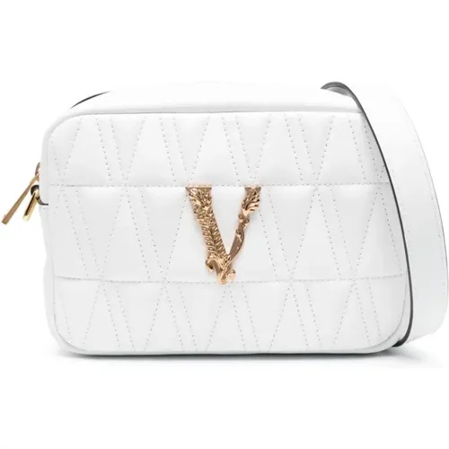 Virtus Leather Crossbody Bag , female, Sizes: ONE SIZE - Versace - Modalova
