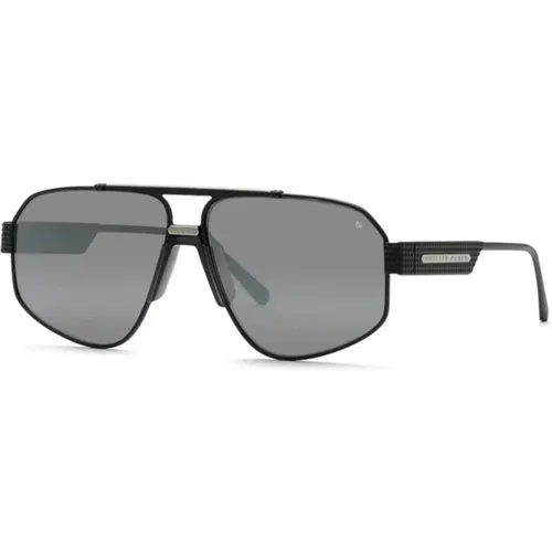 Silver Sunglasses Semi Matt Smoke , unisex, Sizes: 63 MM - Philipp Plein - Modalova