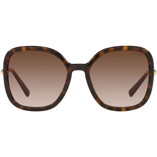 Oversized Square Sunglasses with Gold Metal Arms , female, Sizes: 57 MM - Tiffany - Modalova