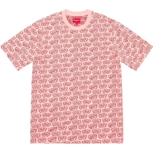 Word Bubble Jacquard Top Peach , male, Sizes: M, L - Supreme - Modalova