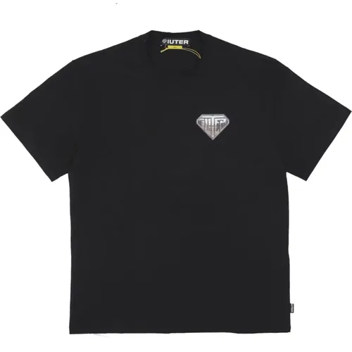 Schwarzes Logo Tee Kurzarm T-Shirt - IUTER - Modalova