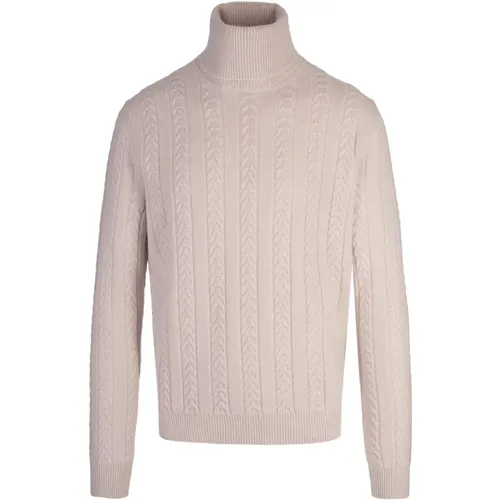 Cable Knit Turtleneck Sweater , male, Sizes: XL, M, L, 2XL, S - Hugo Boss - Modalova