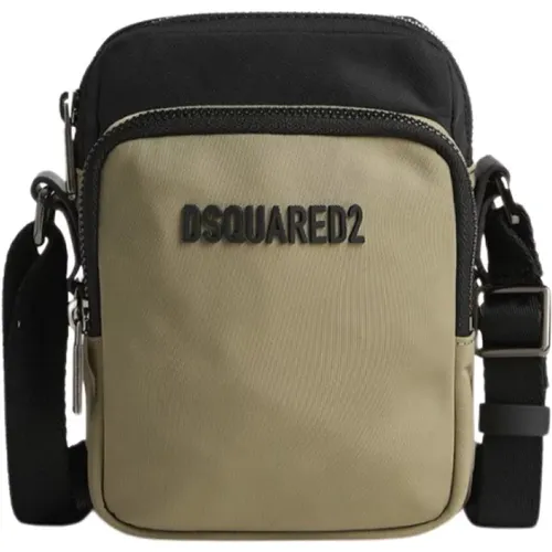 Crossbody Bag with Zipper and Logo Pocket , male, Sizes: ONE SIZE - Dsquared2 - Modalova