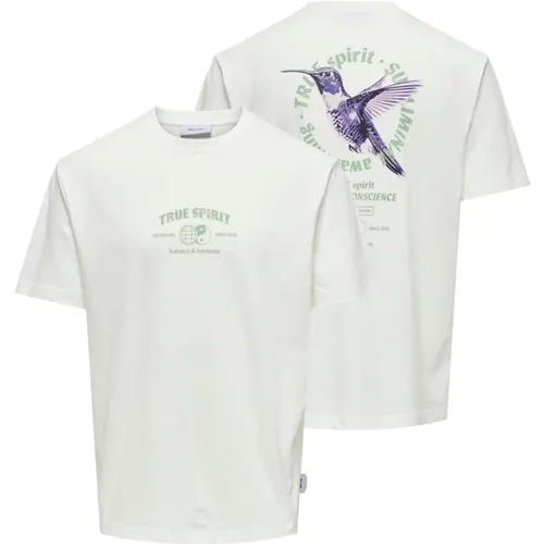 Locker geschnittenes Grafik-T-Shirt , Herren, Größe: XL - Only & Sons - Modalova